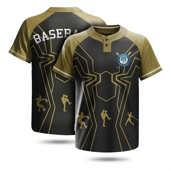Sublimation UPF Baseball Henley for Men & Women