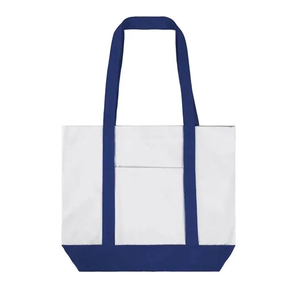 12 Oz Cotton Boat Tote Bag Front Pocket W/ Gusset