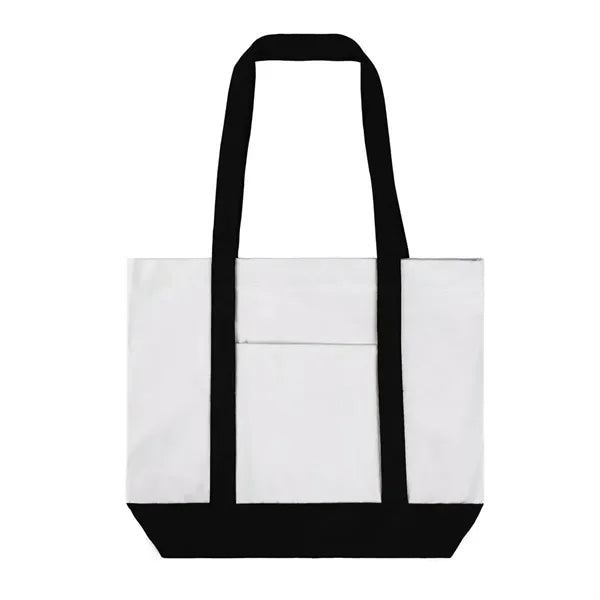 12 Oz Cotton Boat Tote Bag Front Pocket W/ Gusset