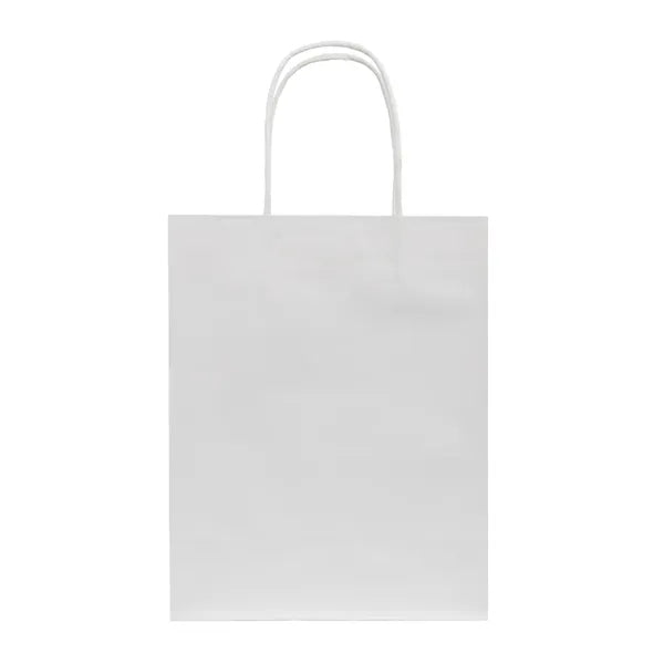 J- Fold White Kraft Shopping Bag