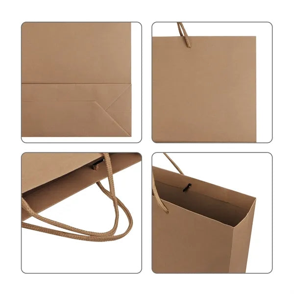 Natural Kraft Euro Tote Bag W/ Rope Handle 15.7"x11.8"x6"