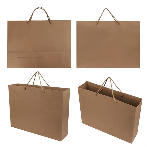 Natural Kraft Euro Tote Bag W/ Rope Handle 15.7"x11.8"x6"