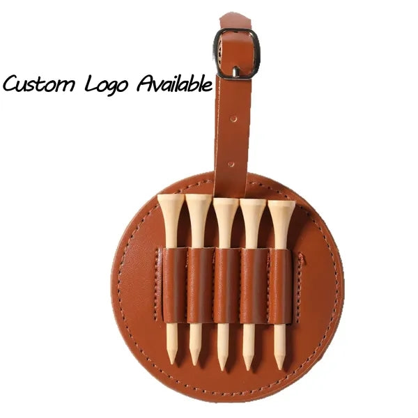 Eco-Friendly Leather Golf Tee Holder Pouch