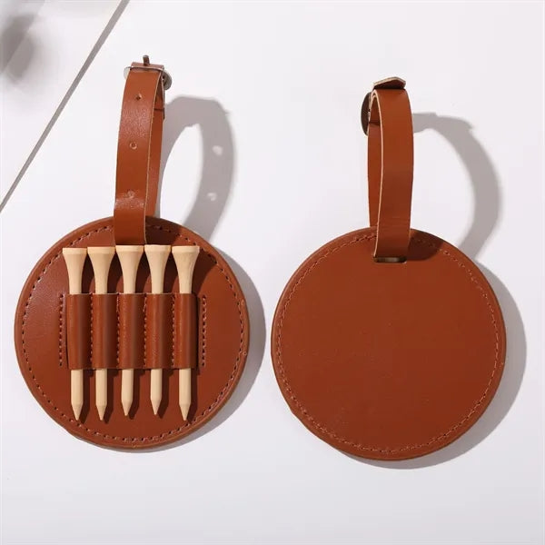 Eco-Friendly Leather Golf Tee Holder Pouch