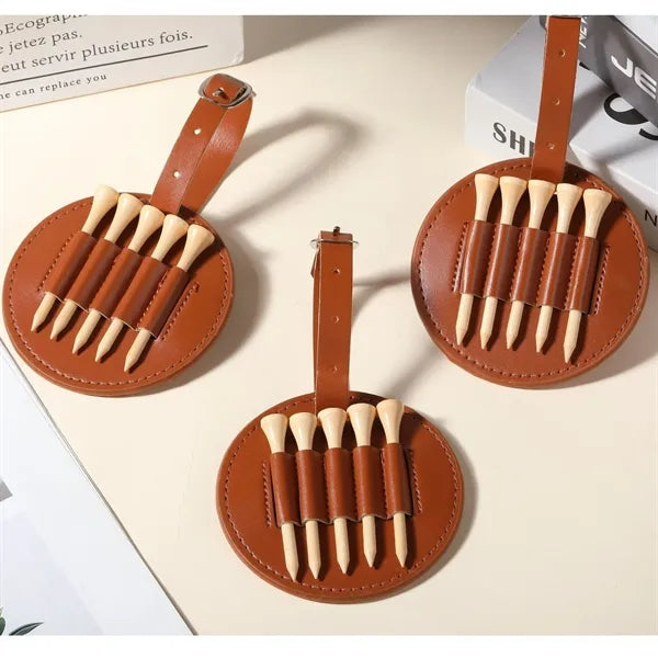 Eco-Friendly Leather Golf Tee Holder Pouch