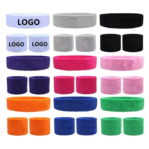 Full Cotton Sports Headband and Wristband