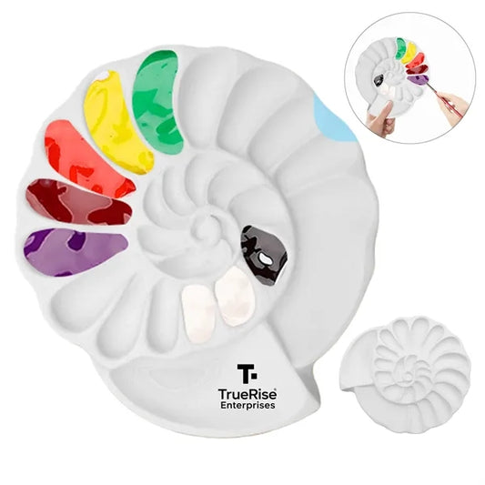 Shell Shaped Paint Palette With Multiple Wells For Kids