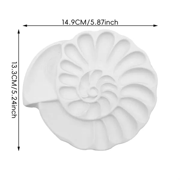 Shell Shaped Paint Palette With Multiple Wells For Kids