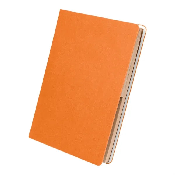 Theo Recycled PU Notebook With Kraft Paper and Sticky Notes