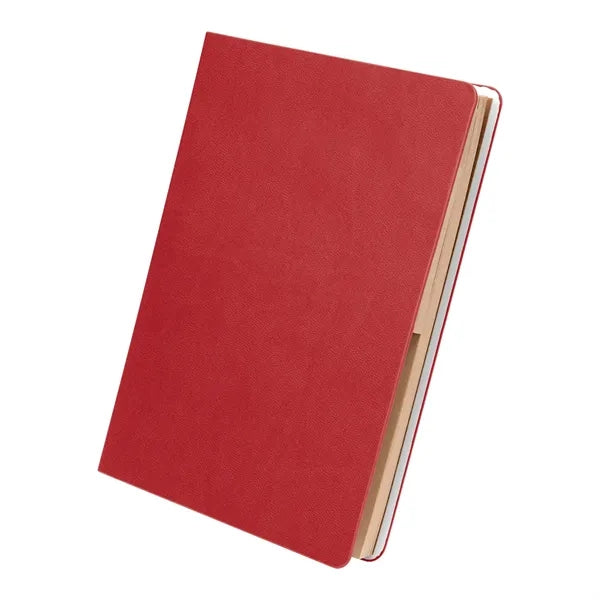 Theo Recycled PU Notebook With Kraft Paper and Sticky Notes