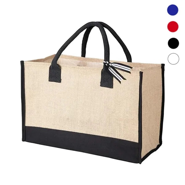 Burlap Jute Shopping Tote Bag