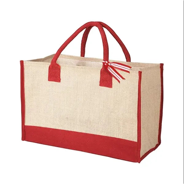 Burlap Jute Shopping Tote Bag