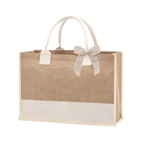 Burlap Jute Shopping Tote Bag