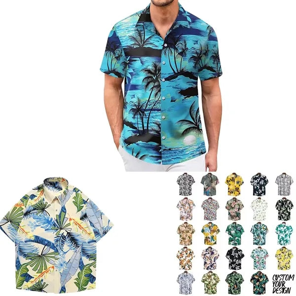 Full Color Mens Hawaiian Shirt Short Sleeve