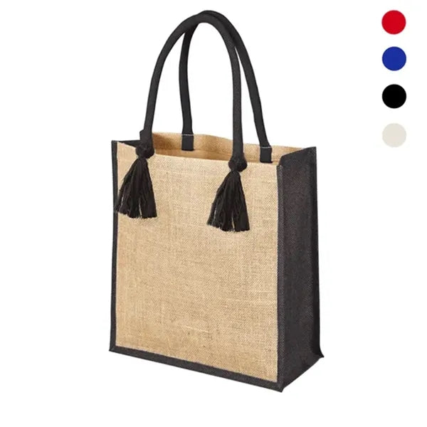 Vista Two-Tone Jute Tote Bag