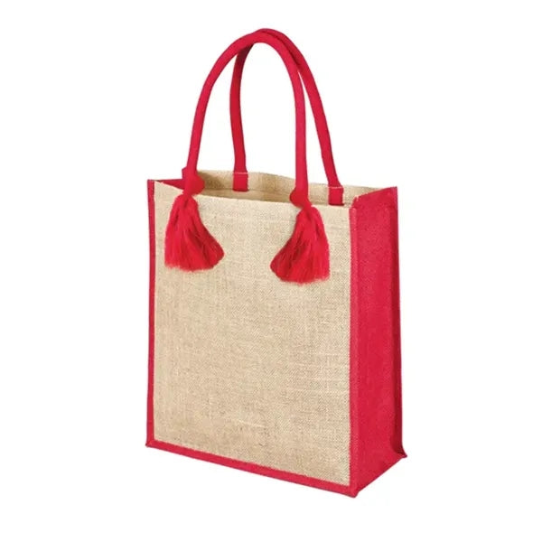 Vista Two-Tone Jute Tote Bag