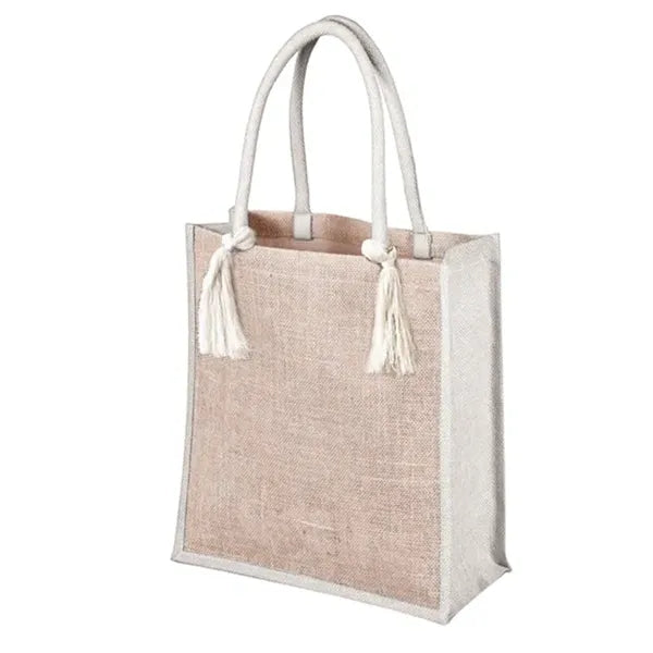 Vista Two-Tone Jute Tote Bag