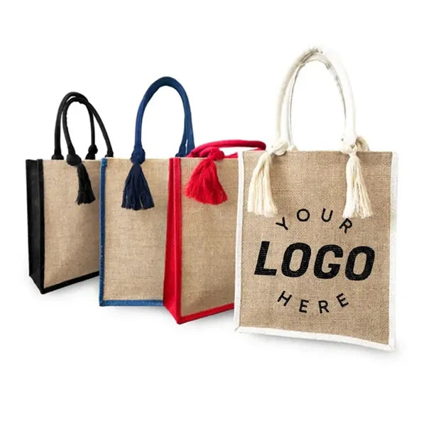 Vista Two-Tone Jute Tote Bag