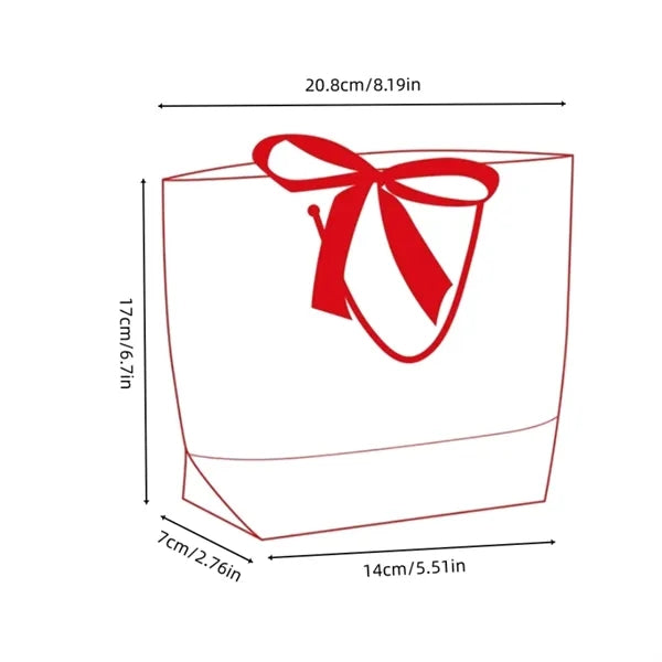 Red Gift Tote Bag with Bow Handles