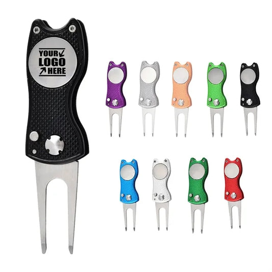 Switchblade Golf Divot Tool with Magnetic Ball Marker