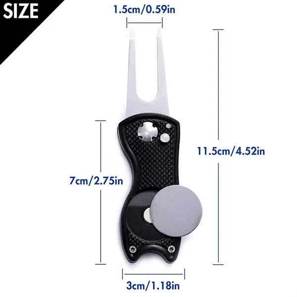 Switchblade Golf Divot Tool with Magnetic Ball Marker