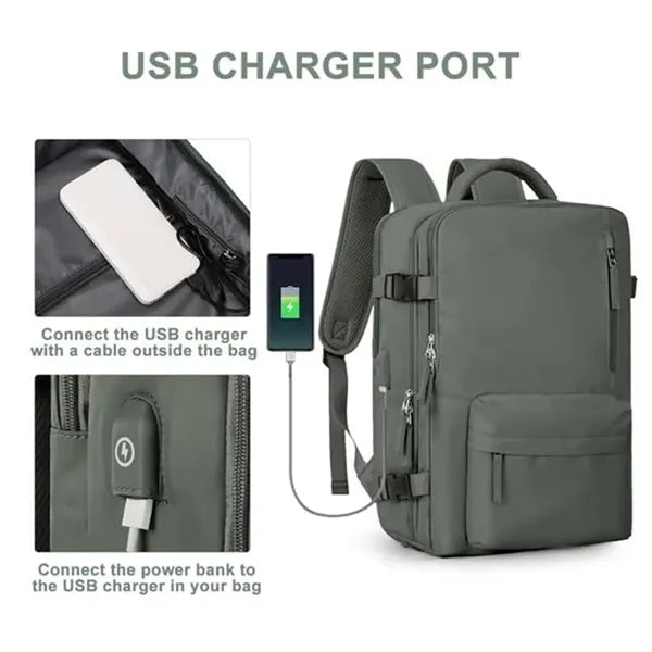 Waterproof convertible travel backpack laptop shoe wet bag