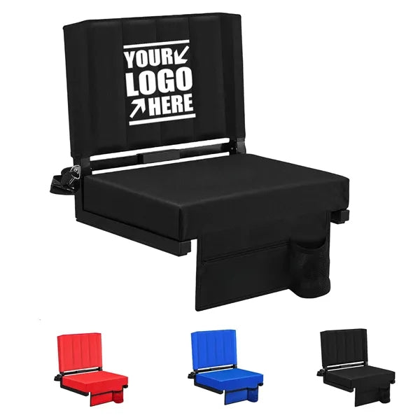 Thick Padded Foldable Stadium Seat with Shoulder Strap