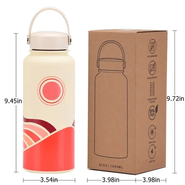 34oz Wide Mouth Insulated Stainless Steel Water Bottle
