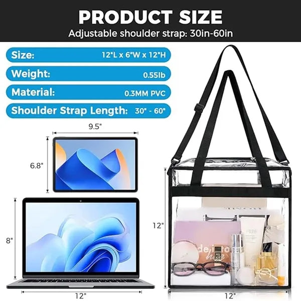 Clear Tote Bag with Zipper