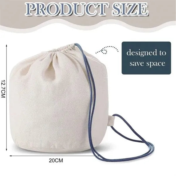 Cotton Case Bag Sleeve Drawstring Pouch for Travel Pillow