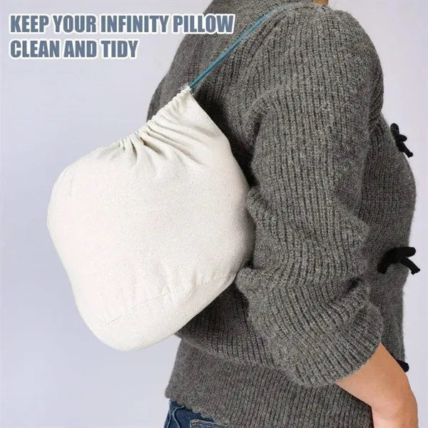 Cotton Case Bag Sleeve Drawstring Pouch for Travel Pillow