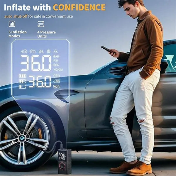 150PSI Tire Inflator Portable Air Compressor 4000mAh