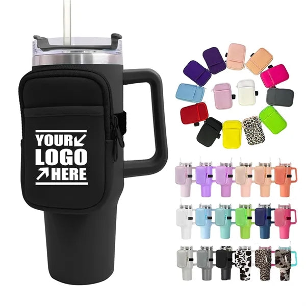 Adjustable Durable Water Bottle Bag With Pocket