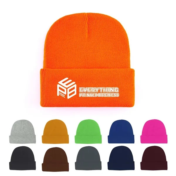 Acrylic Winter Knit Beanies with Cuffs Hat