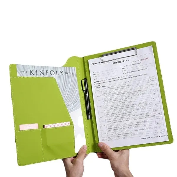 Leather A4 multi-functional Folder With Pen Holder Design
