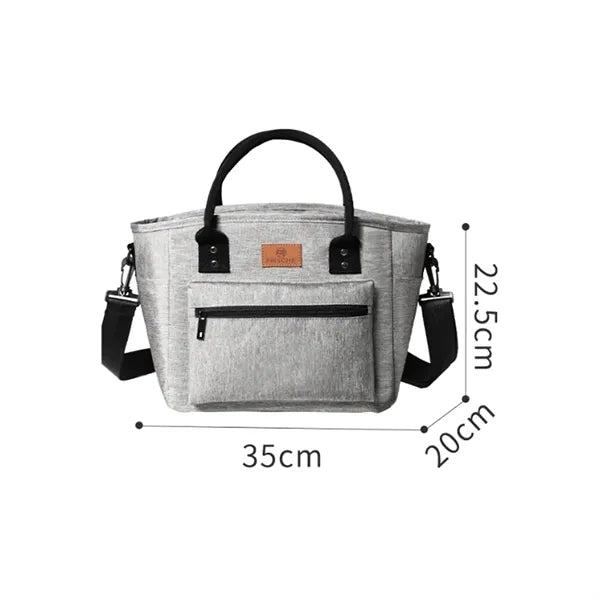 Insulated Lunch Tote Bag with Shoulder Strap and Pocket