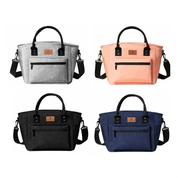 Insulated Lunch Tote Bag with Shoulder Strap and Pocket