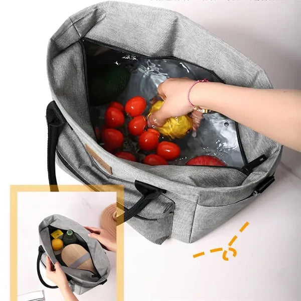 Insulated Lunch Tote Bag with Shoulder Strap and Pocket