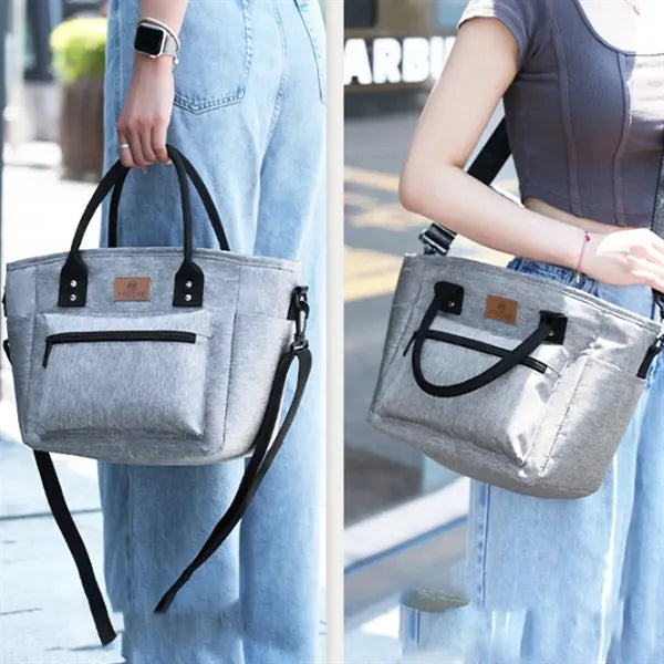Insulated Lunch Tote Bag with Shoulder Strap and Pocket