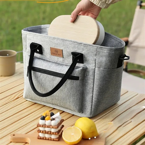 Insulated Lunch Tote Bag with Shoulder Strap and Pocket