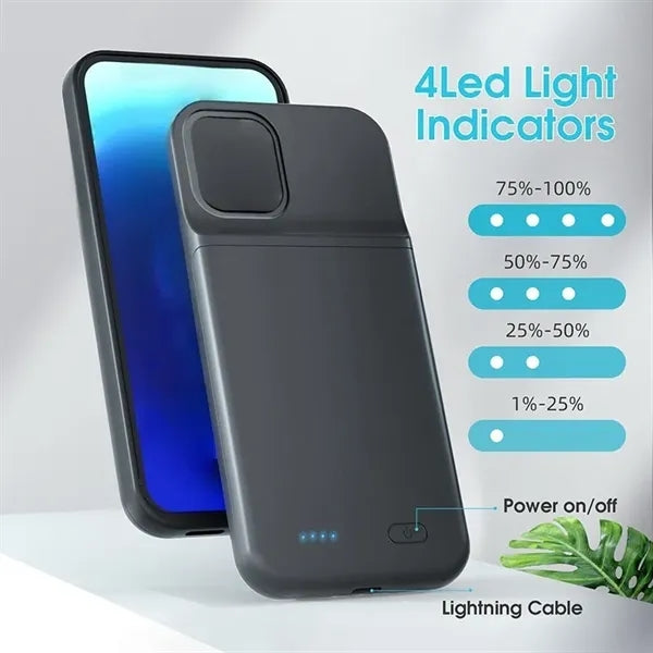 5000mAh Smartphone Case with Built-in Power Bank Battery