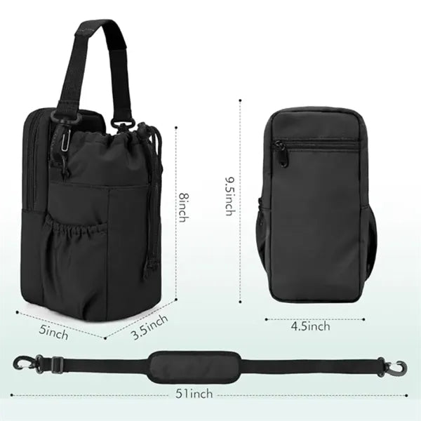 Nylon Drawstring Backpack Tote Bag with Multi Carry Options