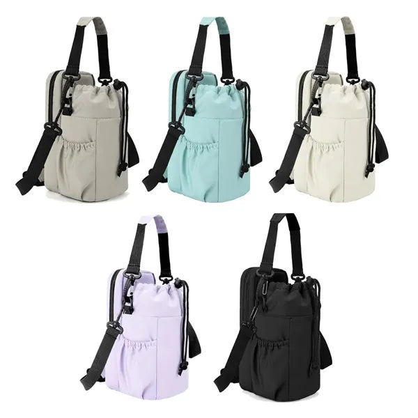 Nylon Drawstring Backpack Tote Bag with Multi Carry Options