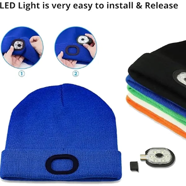 USB Rechargeable Headlamp LED Beanie