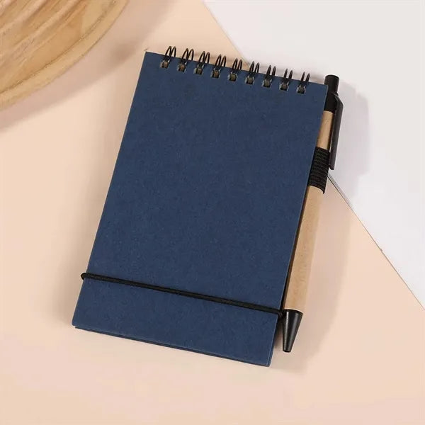 Portable Flip-top Pocket Notebook With Pen