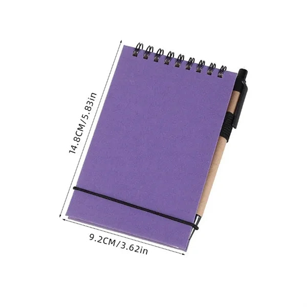 Portable Flip-top Pocket Notebook With Pen