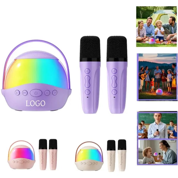 Bluetooth Karaoke Speaker with 2 Wireless Microphones