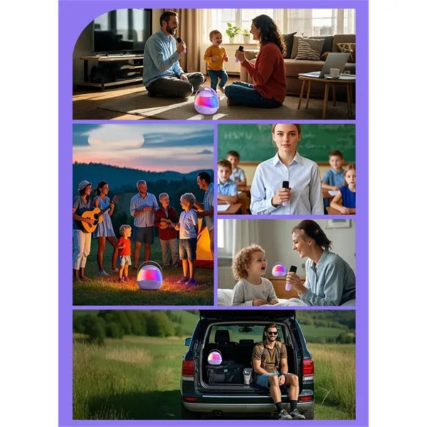Bluetooth Karaoke Speaker with 2 Wireless Microphones