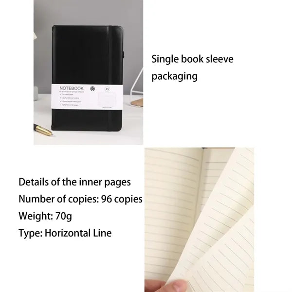 A5 Business Hard Cover PU Strap Notebook