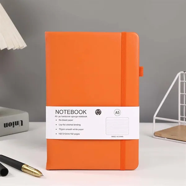 A5 Business Hard Cover PU Strap Notebook